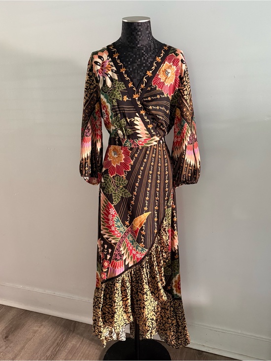 FARM Rio Tops - Farm Rio x Anthropologie Amorina Tropical Bird Wrap Dress
